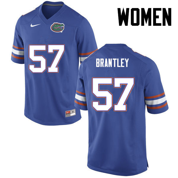 Women Florida Gators #57 Caleb Brantley College Football Jerseys-Blue
